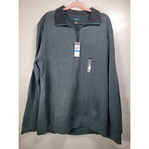 Van Heusen Sweater Men's Size XL Green Long Sleeve 1/4 Zip Casual